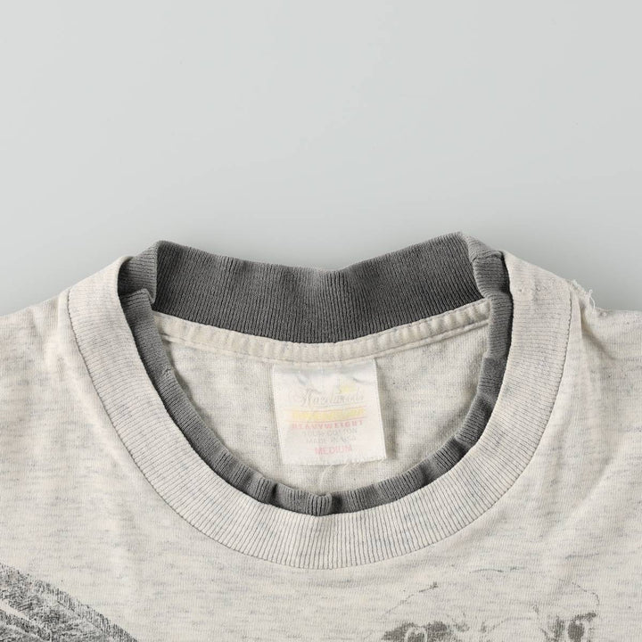 Eagle Pattern Animal T-Shirt, Made in USA, Men's Size M (Equivalent), Vintage cotton gray type Vintage Second Hand