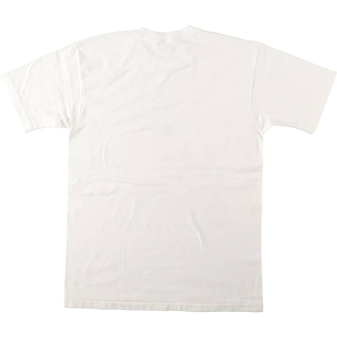 Cat Pattern Animal T-Shirt, Made in USA, Men's Size L (equivalent), Vintage unclear white type Vintage Second Hand