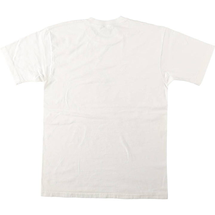 Cat Pattern Animal T-Shirt, Made in USA, Men's Size L (equivalent), Vintage unclear white type Vintage Second Hand