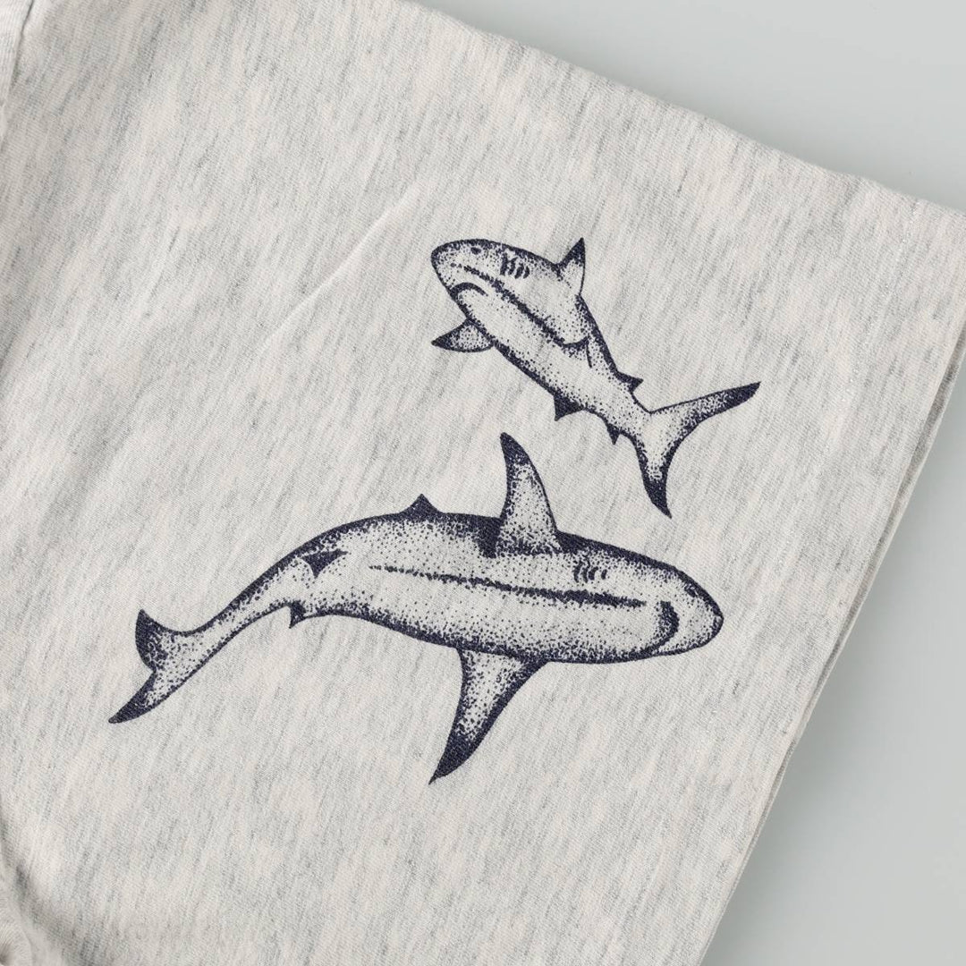 Large print fish pattern animal t-shirt, men's size XL equivalent, vintage. unclear gray type Vintage Second Hand