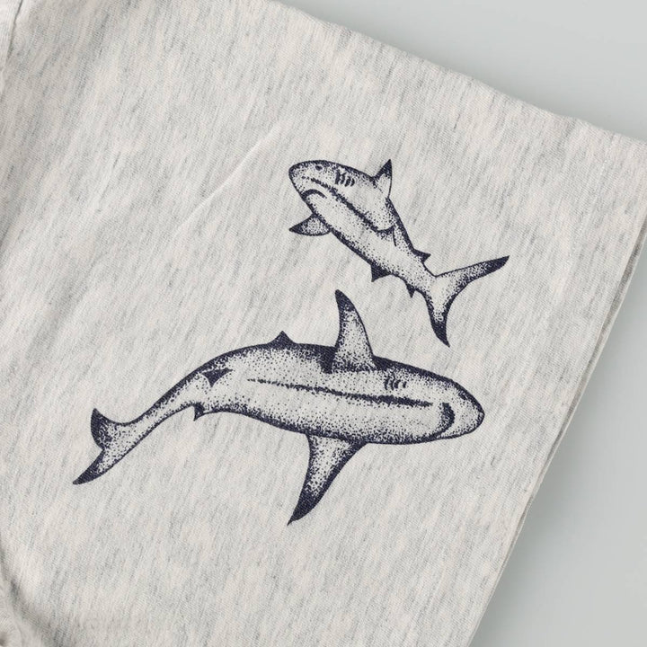 Large print fish pattern animal t-shirt, men's size XL equivalent, vintage. unclear gray type Vintage Second Hand