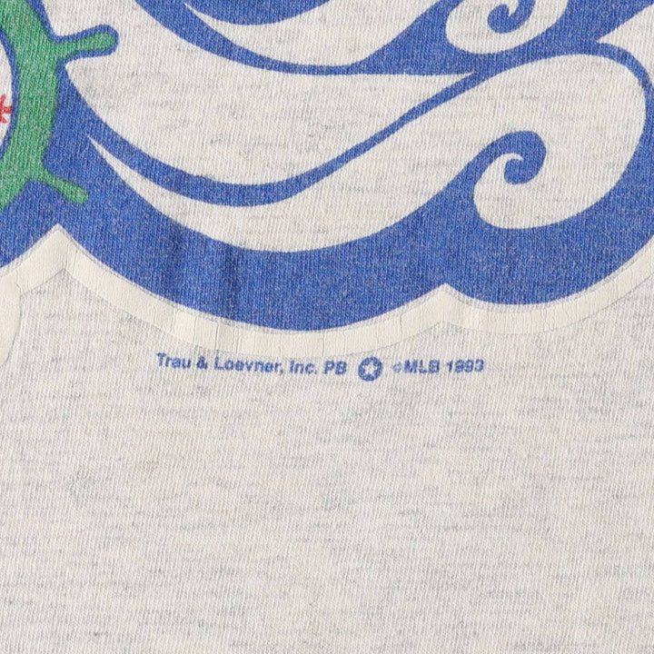 80'S SAVVY MLB Charleston Wheels Sports Print T-Shirt, Made in USA, Men's Size L (Equivalent), Vintage cotton white type Vintage Second Hand