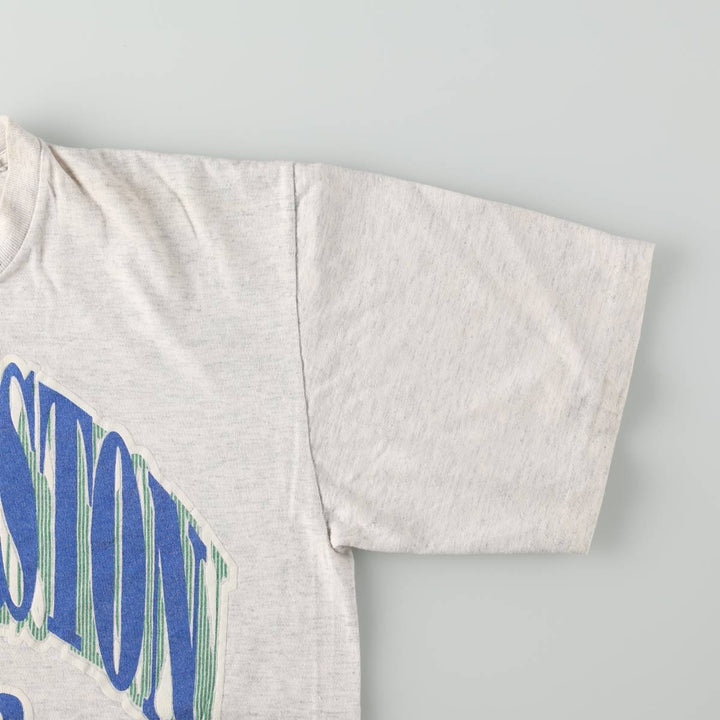 80'S SAVVY MLB Charleston Wheels Sports Print T-Shirt, Made in USA, Men's Size L (Equivalent), Vintage cotton white type Vintage Second Hand