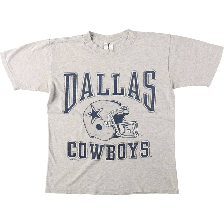 90'S JOSTENS NFL DALLAS COWBOYS (Dallas Cowboys) Sports Print T-Shirt, Made in USA, Men's Size M (approx.), Vintage cotton gray type Vintage Second Hand