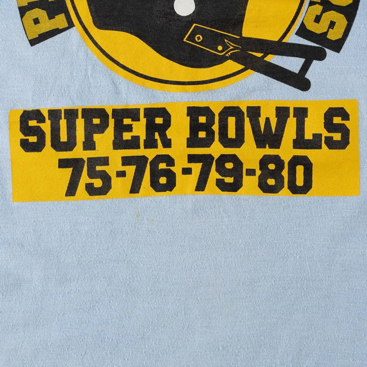 MASON NFL PITTSBURGH STEELERS Sports Print T-Shirt, Made in USA, Men's XL (approx.), Vintage unclear Blue type light blue Vintage Second Hand