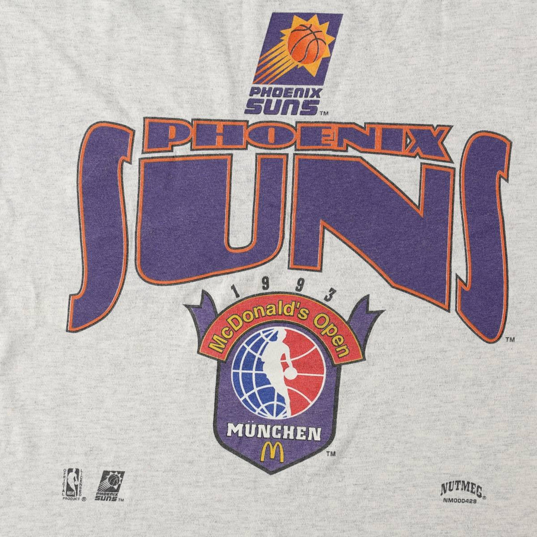 90'S NUTMEG NBA PHOENIX SUNS Sports Print T-Shirt, Made in USA, Men's XL equivalent, Vintage cotton white type Vintage Second Hand