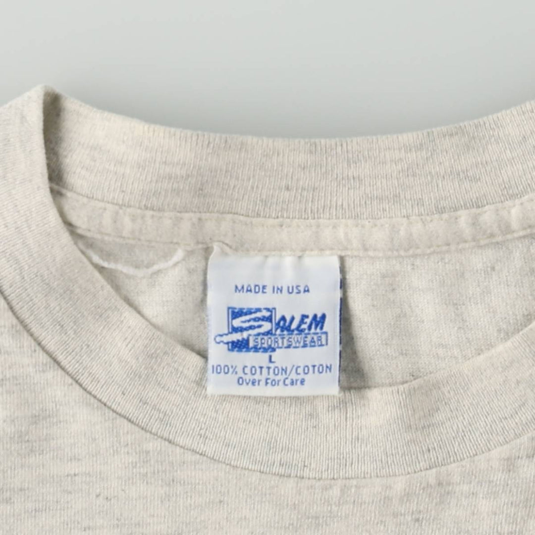 90'S SALEM MLB NEW YORK YANKEES Sports Print T-Shirt, Made in USA, Men's Size L (Equivalent), Vintage cotton white type Vintage Second Hand