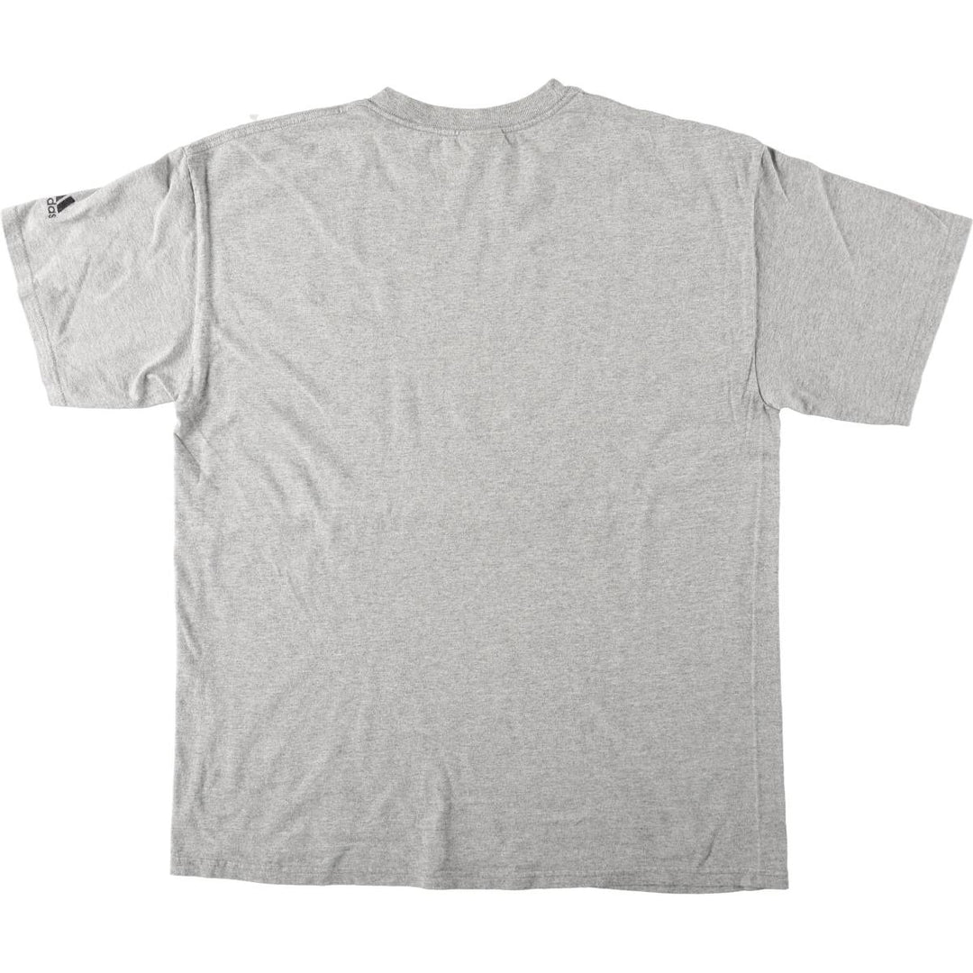 2000'S Adidas sports print T-shirt, men's size L (approx.) cotton gray type Vintage Second Hand