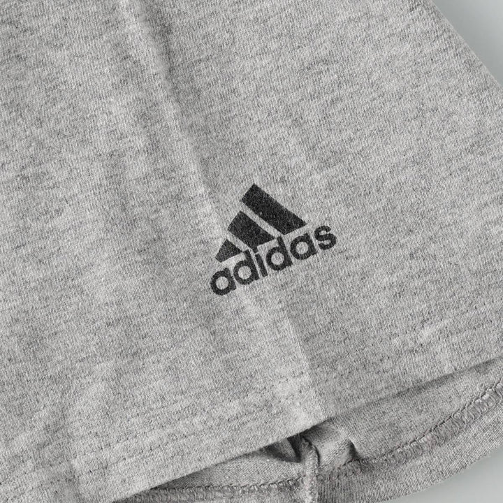 2000'S Adidas sports print T-shirt, men's size L (approx.) cotton gray type Vintage Second Hand