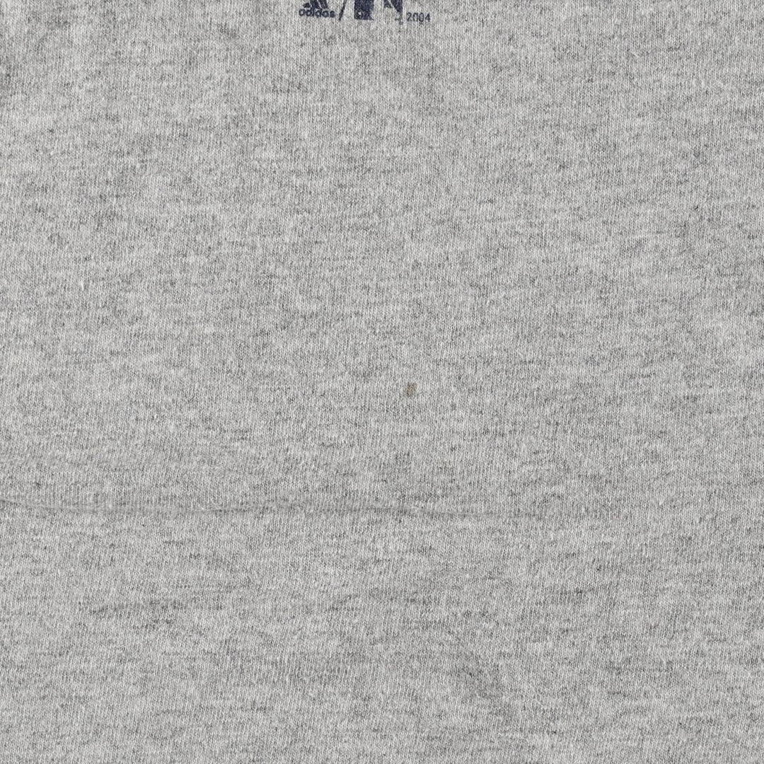 2000'S Adidas sports print T-shirt, men's size L (approx.) cotton gray type Vintage Second Hand
