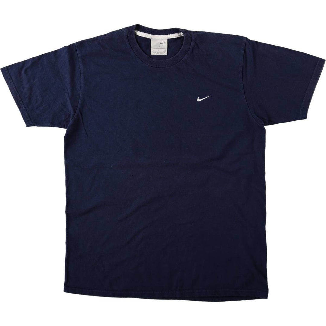 00'S Nike One Point Logo T-shirt Men's L size cotton navy blue type Vintage Second Hand
