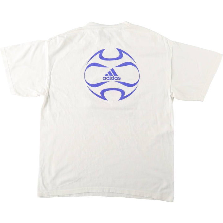 Adidas sports t-shirt, men's size M (approx.) cotton white type Vintage Second Hand