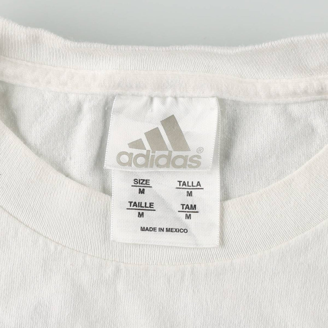 Adidas sports t-shirt, men's size M (approx.) cotton white type Vintage Second Hand