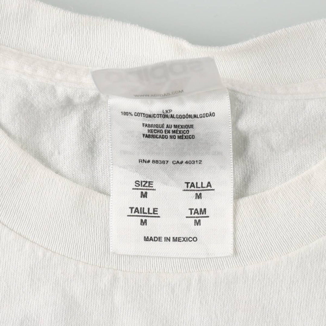 Adidas sports t-shirt, men's size M (approx.) cotton white type Vintage Second Hand