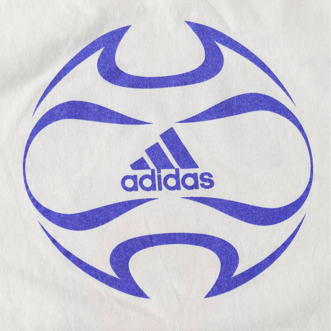 Adidas sports t-shirt, men's size M (approx.) cotton white type Vintage Second Hand