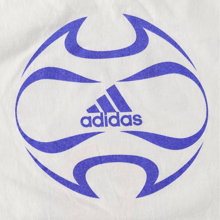 Adidas sports t-shirt, men's size M (approx.) cotton white type Vintage Second Hand