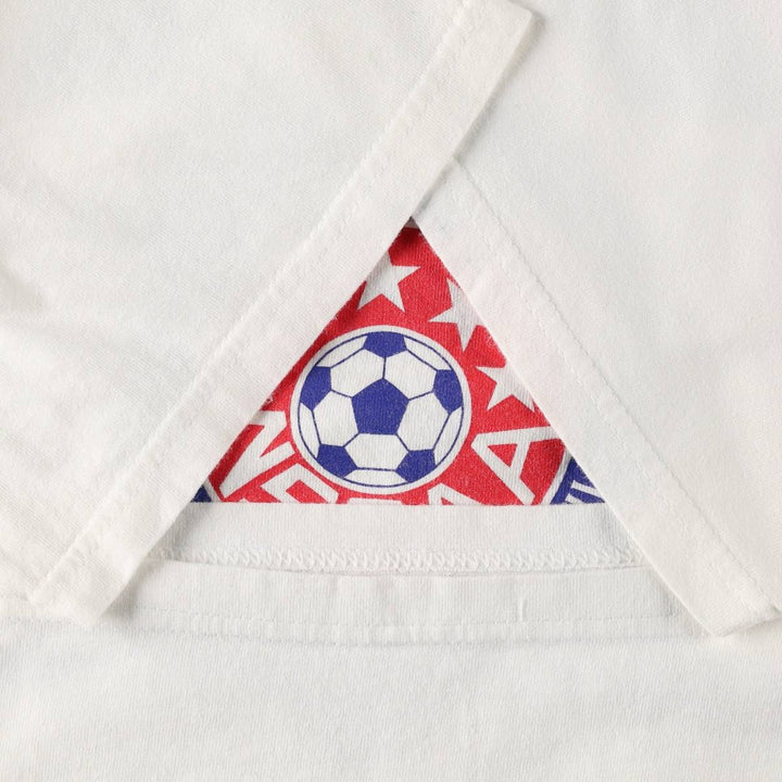 Adidas sports t-shirt, men's size M (approx.) cotton white type Vintage Second Hand