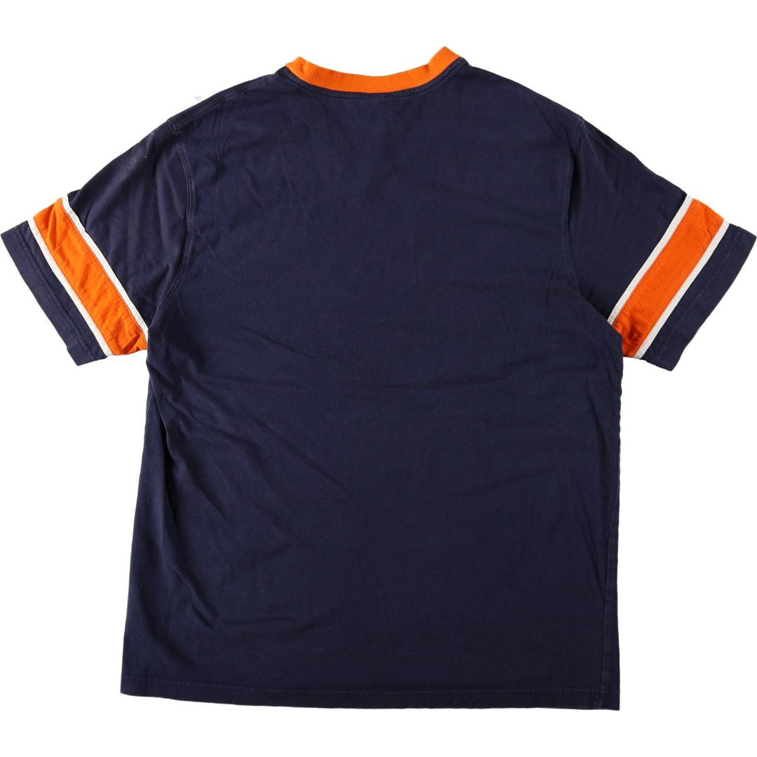 Nike Center Logo V-Neck T-Shirt, Men's Size L (approx.) unclear navy blue type Vintage Second Hand