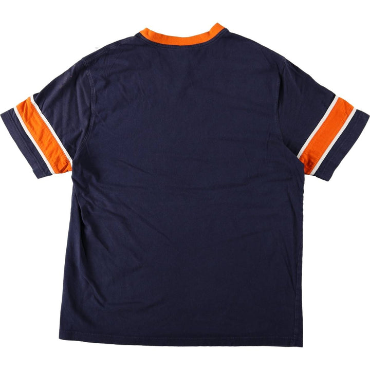 Nike Center Logo V-Neck T-Shirt, Men's Size L (approx.) unclear navy blue type Vintage Second Hand