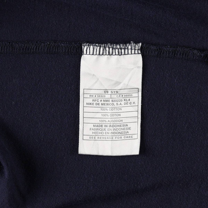 Nike Center Logo V-Neck T-Shirt, Men's Size L (approx.) unclear navy blue type Vintage Second Hand