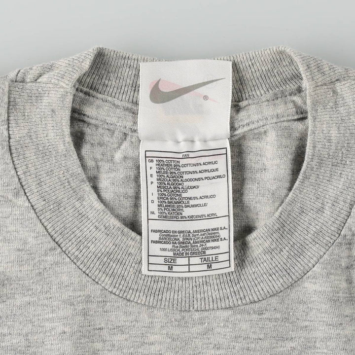 90'S Nike Printed T-shirt, Men's M size, Vintage cotton gray type Vintage Second Hand
