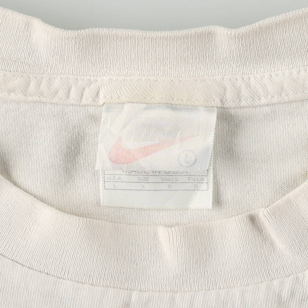 90'S Nike One Point Logo T-shirt Made in USA Men's L Size Vintage cotton white type Vintage Second Hand