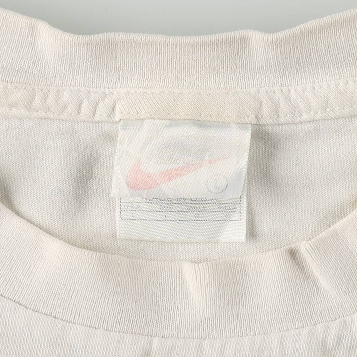 90'S Nike One Point Logo T-shirt Made in USA Men's L Size Vintage cotton white type Vintage Second Hand