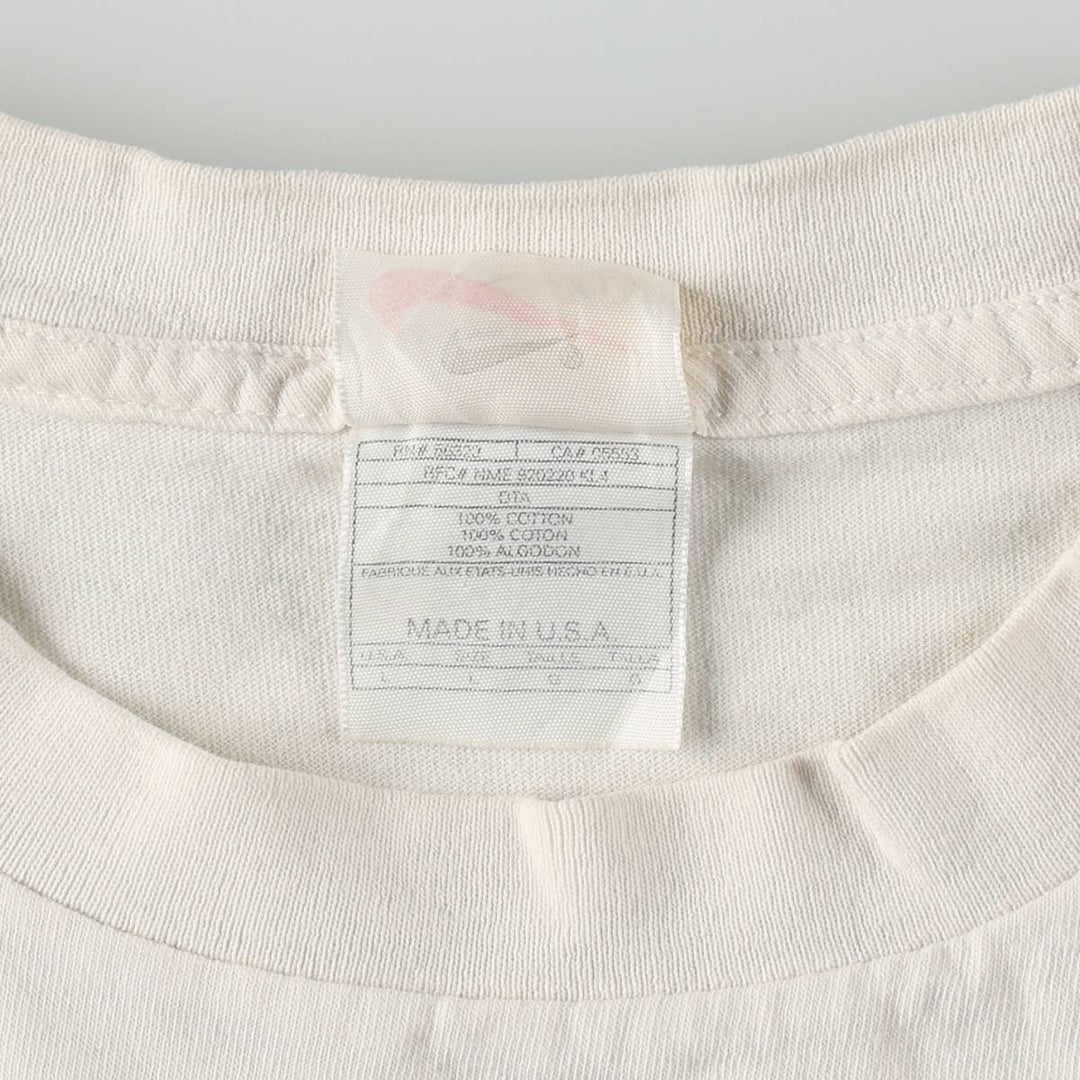 90'S Nike One Point Logo T-shirt Made in USA Men's L Size Vintage cotton white type Vintage Second Hand