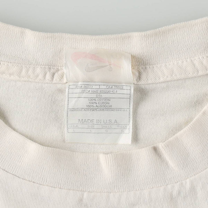 90'S Nike One Point Logo T-shirt Made in USA Men's L Size Vintage cotton white type Vintage Second Hand