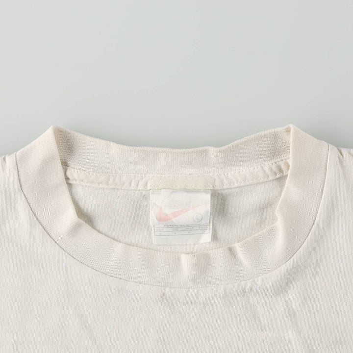 90'S Nike One Point Logo T-shirt Made in USA Men's L Size Vintage cotton white type Vintage Second Hand