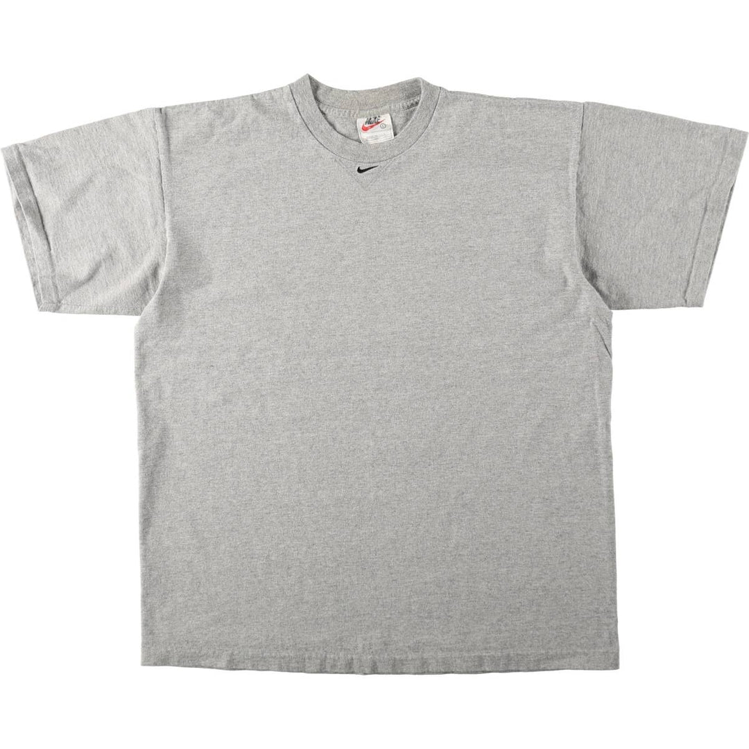 90'S Nike Center Logo T-Shirt, Made in USA, Men's Size L (approx.), Vintage cotton gray type Vintage Second Hand