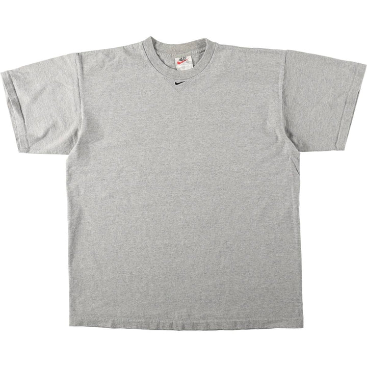 90'S Nike Center Logo T-Shirt, Made in USA, Men's Size L (approx.), Vintage cotton gray type Vintage Second Hand