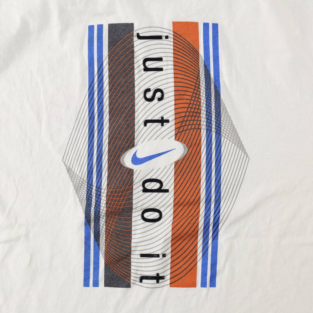 90'S Nike Logo Print T-Shirt, Made in USA, Men's Size L (approx.), Vintage cotton white type Vintage Second Hand