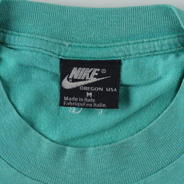 Nike logo print T-shirt, size M for men cotton green type Vintage Second Hand