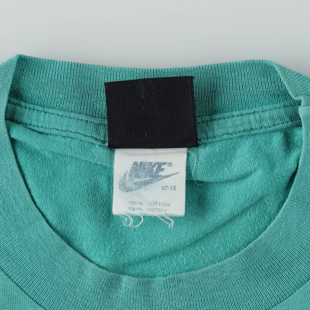Nike logo print T-shirt, size M for men cotton green type Vintage Second Hand