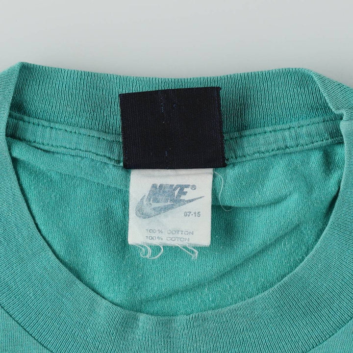 Nike logo print T-shirt, size M for men cotton green type Vintage Second Hand