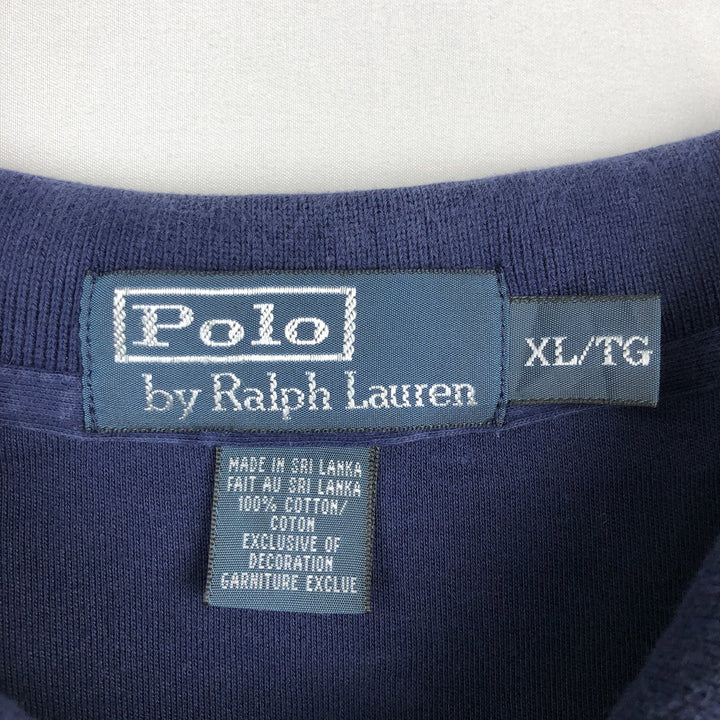 Ralph Lauren POLO by Ralph Lauren short sleeve polo shirt, men's XL size cotton navy blue type Vintage Second Hand