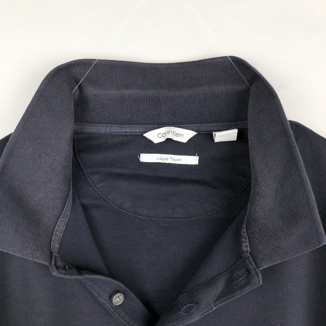 Calvin Klein short sleeve polo shirt, men's XL size unclear black type Vintage Second Hand