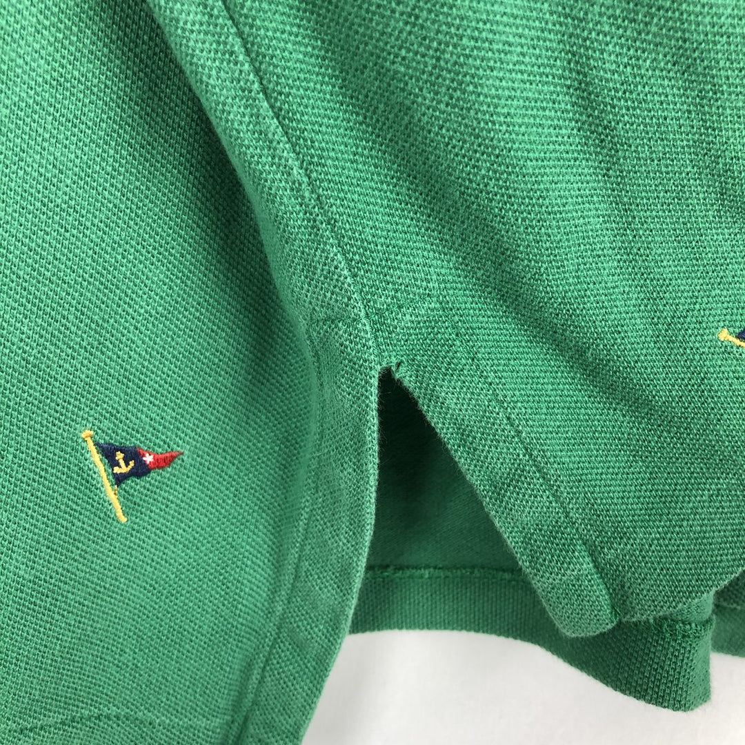 Ralph Lauren POLO by Ralph Lauren CUSTOM FIT all-over print long-sleeve polo shirt, men's size XXL equivalent. cotton green type Vintage Second Hand