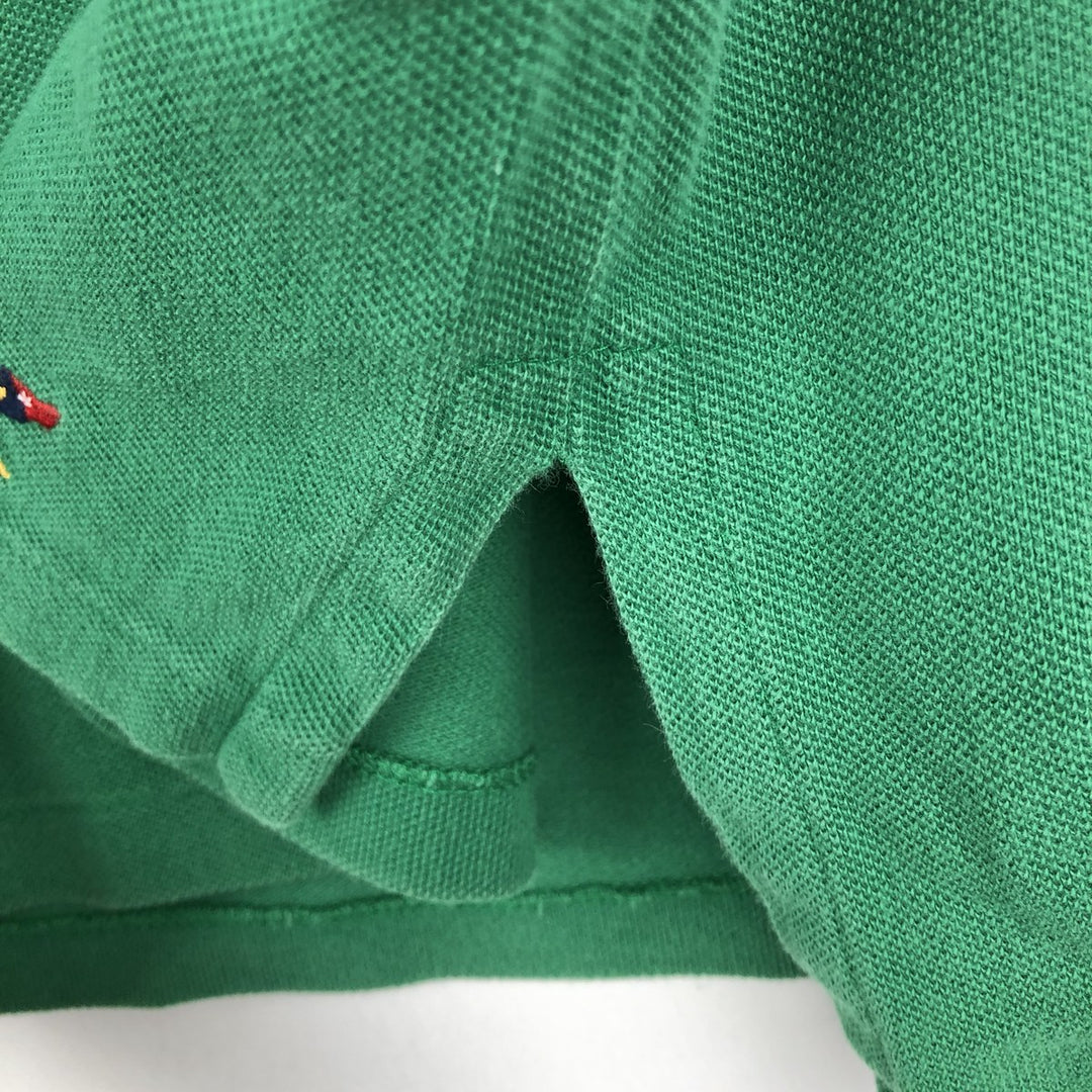 Ralph Lauren POLO by Ralph Lauren CUSTOM FIT all-over print long-sleeve polo shirt, men's size XXL equivalent. cotton green type Vintage Second Hand