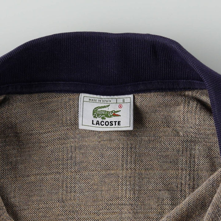 Lacoste short-sleeved check polo shirt, size 8 (equivalent to men's XXL). cotton navy blue type Vintage Second Hand
