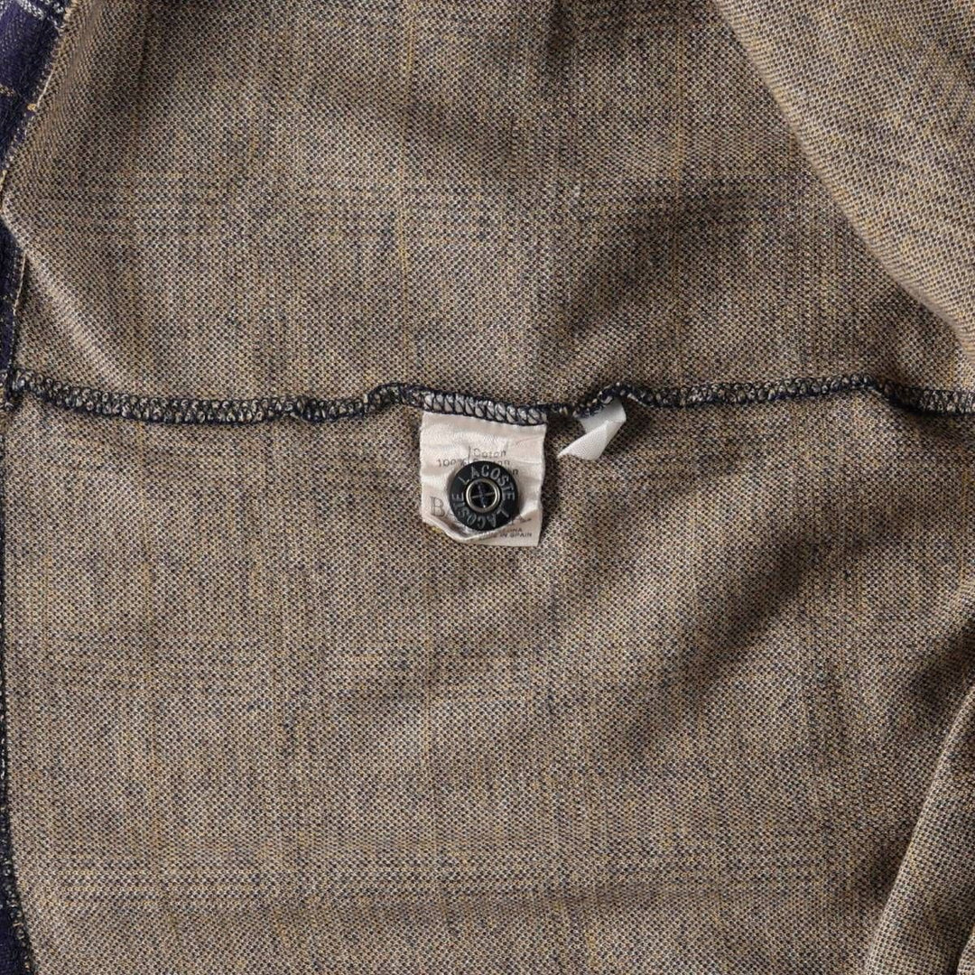 Lacoste short-sleeved check polo shirt, size 8 (equivalent to men's XXL). cotton navy blue type Vintage Second Hand
