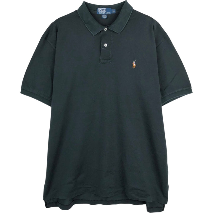 Ralph Lauren POLO by Ralph Lauren short sleeve polo shirt, men's XL size Pima Cotton black type Vintage Second Hand