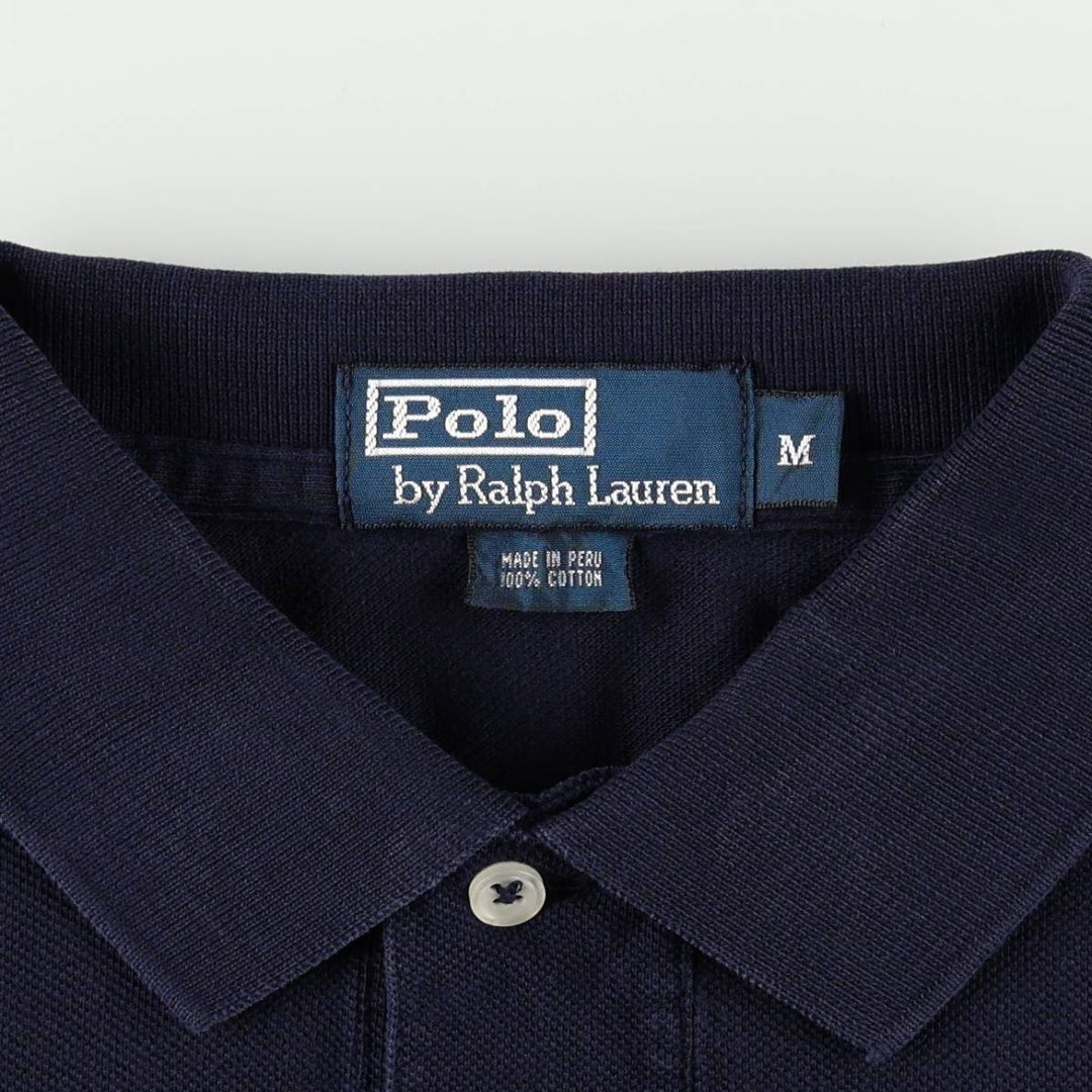 Ralph Lauren POLO by Ralph Lauren short sleeve polo shirt, men's size M cotton navy blue type Vintage Second Hand