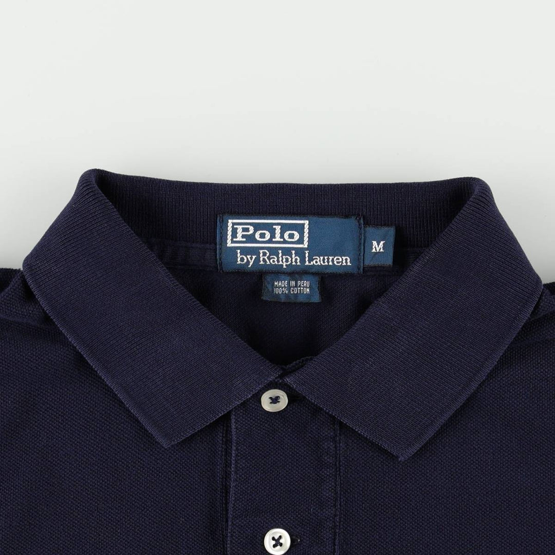 Ralph Lauren POLO by Ralph Lauren short sleeve polo shirt, men's size M cotton navy blue type Vintage Second Hand