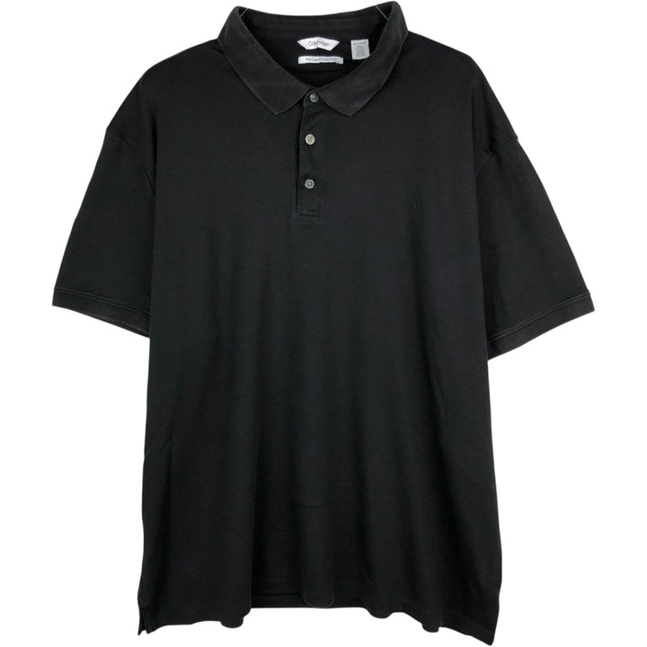 Calvin Klein short-sleeved polo shirt, men's size XXL. cotton black type Vintage Second Hand