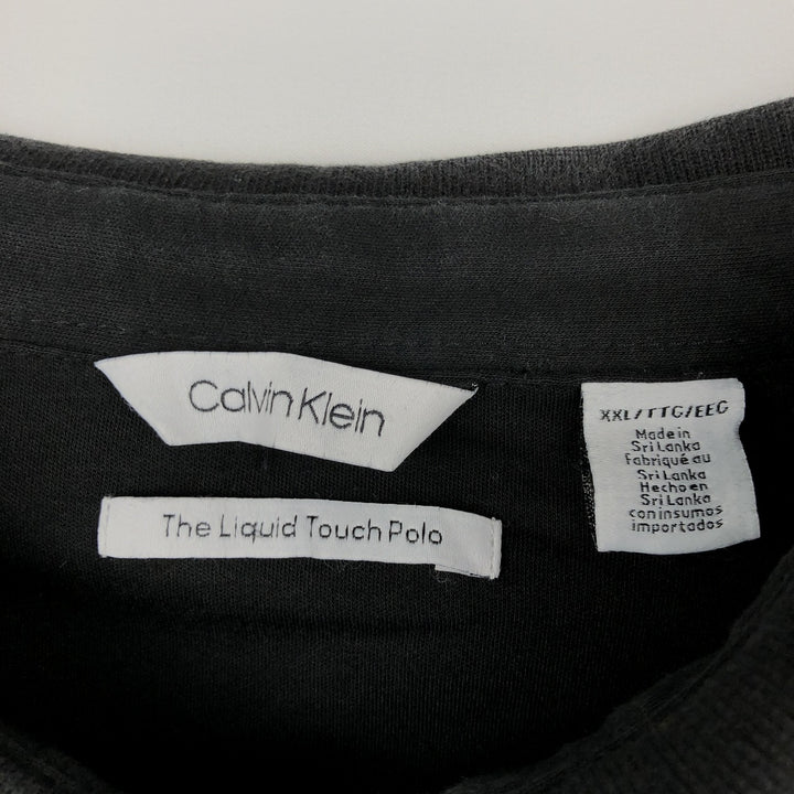 Calvin Klein short-sleeved polo shirt, men's size XXL. cotton black type Vintage Second Hand