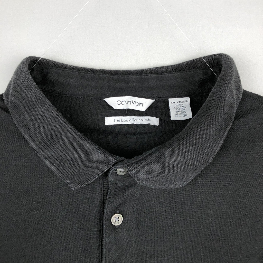 Calvin Klein short-sleeved polo shirt, men's size XXL. cotton black type Vintage Second Hand