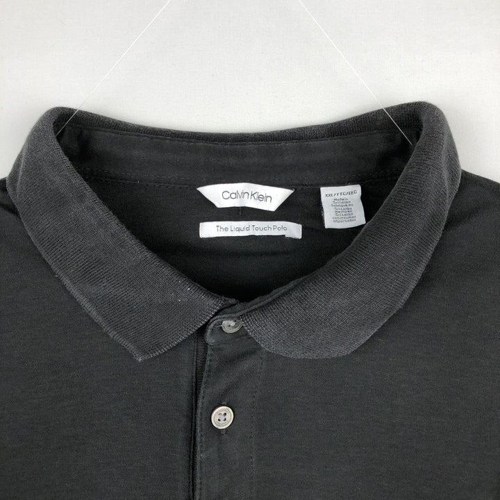 Calvin Klein short-sleeved polo shirt, men's size XXL. cotton black type Vintage Second Hand