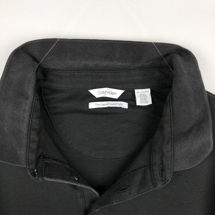 Calvin Klein short-sleeved polo shirt, men's size XXL. cotton black type Vintage Second Hand